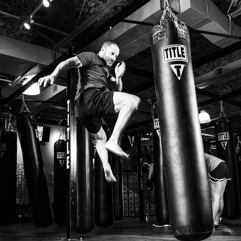 Mixed Martial Arts Lessons for Adults in Spring Hill KS - Flying Knee Black and White MMA