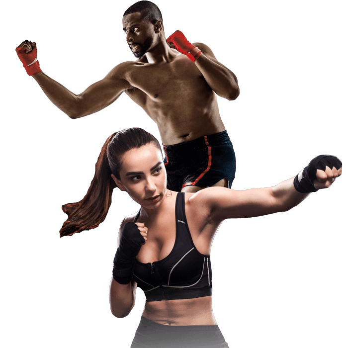Mixed Martial Arts Lessons for Adults in Spring Hill KS - Man and Woman Punching Hooks